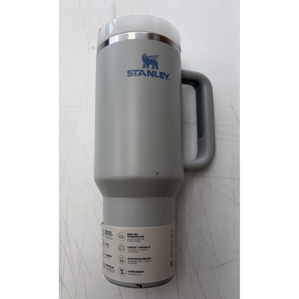 Stanley 40 Oz Adventure Quencher Tumbler  Light Gray Blue New Slgt Dmg See Pics
